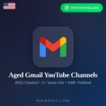 Buy Aged Gmail YouTube Channels | 2022 Created | 3+ Years Old | SMS Verified | USA IP