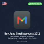 Buy Aged Gmail Accounts 2012 | SMS-Verified. No Phone Attached + Backup Email | Male/Female | 2FA Enable