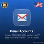 Gmail Accounts | Created 2020 | SMS & 2FA Verified | SMTP (App Password) Enabled | USA IP Created