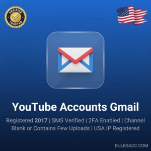 YouTube Accounts Gmail | Registered 2017 | SMS Verified | 2FA Enabled | Channel Blank or Contains Few Uploads | USA IP Registered